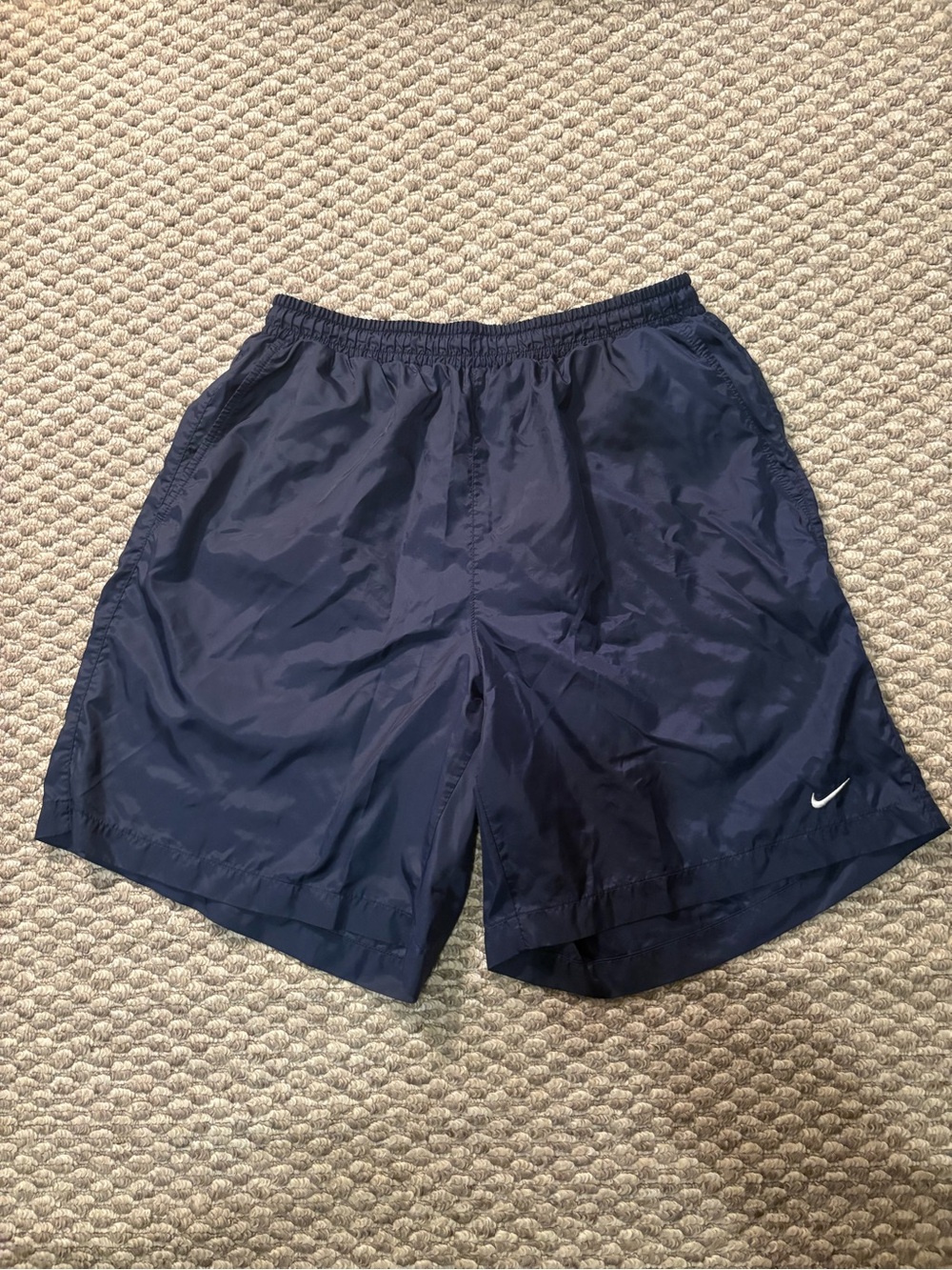 Vintage 90’s Nike Men's Windbreaker Athletic Running Shorts Navy Blue Size Large